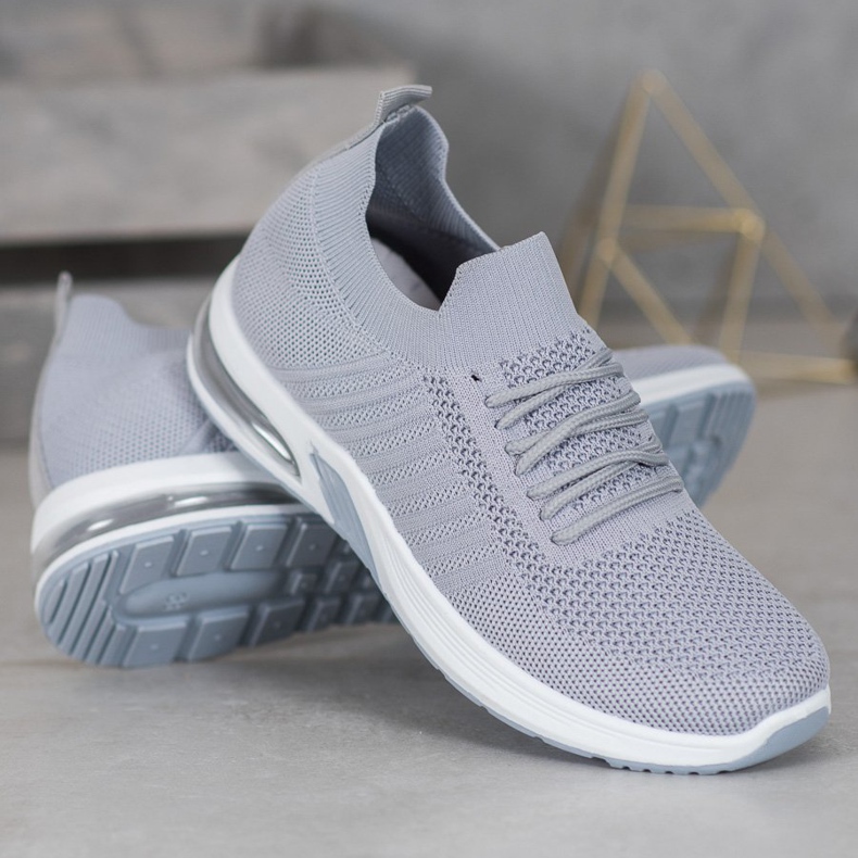 SHELOVET Scarpe tessili grigie sulla piattaforma grigio 1