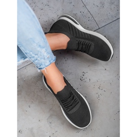 SHELOVET Scarpe tessili nere sulla piattaforma nero 2
