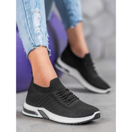 SHELOVET Scarpe tessili nere sulla piattaforma nero 1