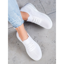 SHELOVET Scarpe tessili bianche sulla piattaforma bianco 1