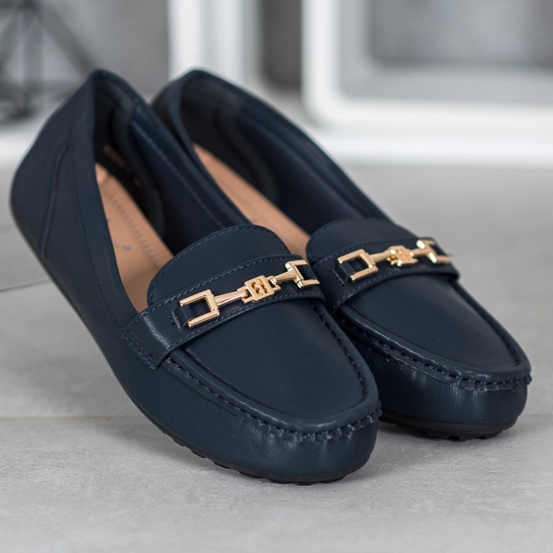 Fama Mocassini eleganti blu navy 1