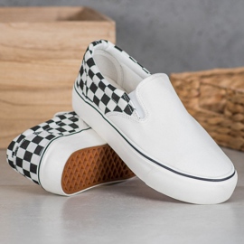 SHELOVET Slipon bianchi sulla piattaforma bianco 2