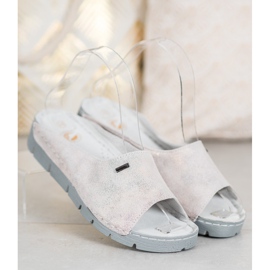 Goodin Comode pantofole in pelle grigio 2