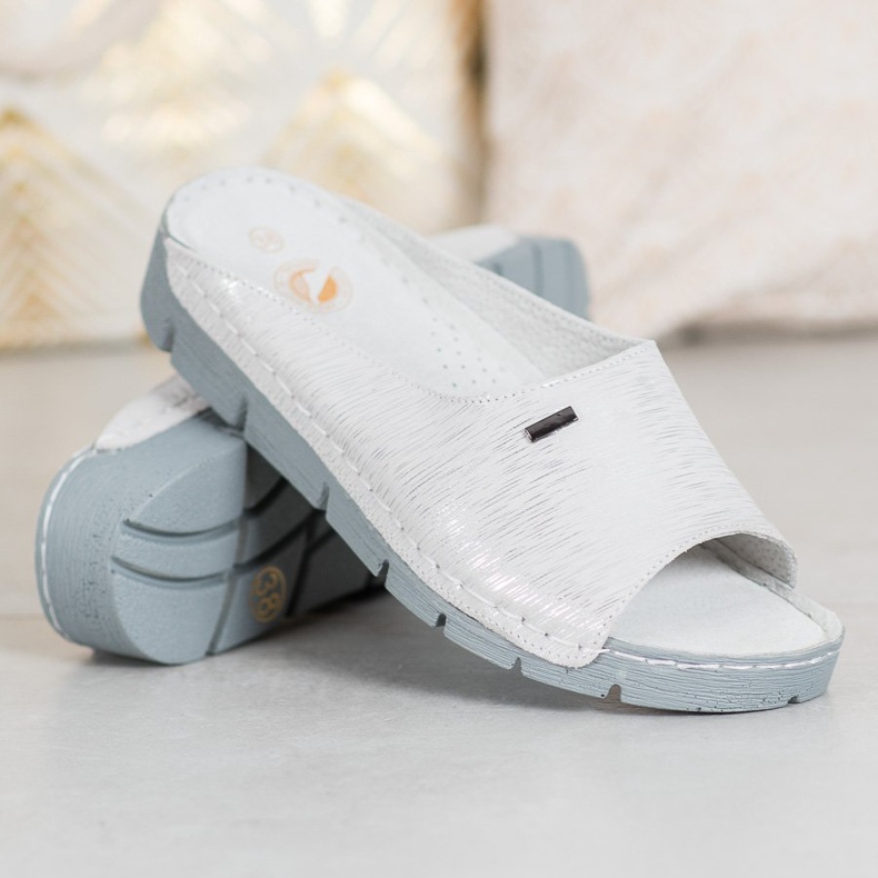 Goodin Comode pantofole in pelle grigio 1