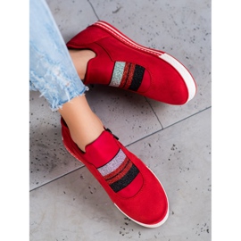 Ideal Shoes Sneakers Slip-on Con Cerniera rosso 1
