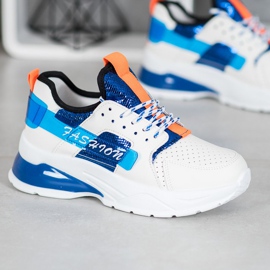 SHELOVET Sneakers bianche alla moda bianco blu 1