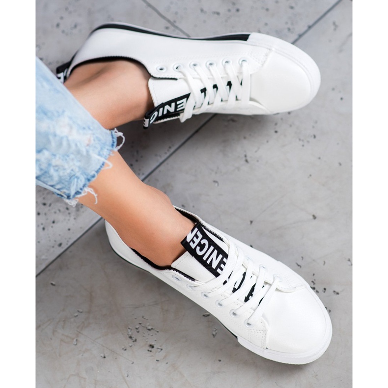 SHELOVET Sneakers Con Ecopelle Nice bianco 2