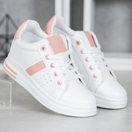 SHELOVET Sneakers Con Inserti Glitter bianca 1