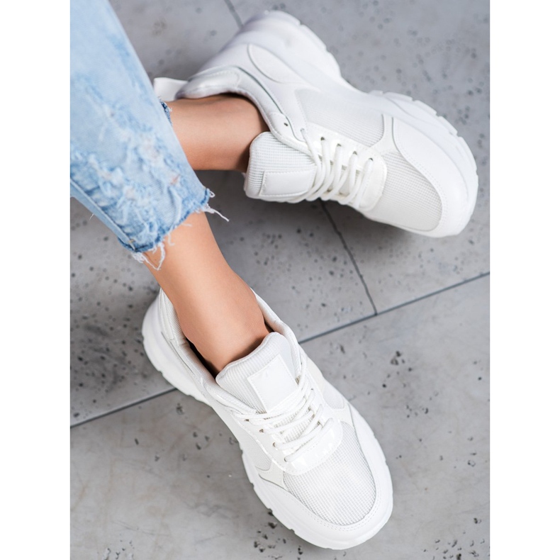 SHELOVET Sneakers alla moda con rete bianco 1