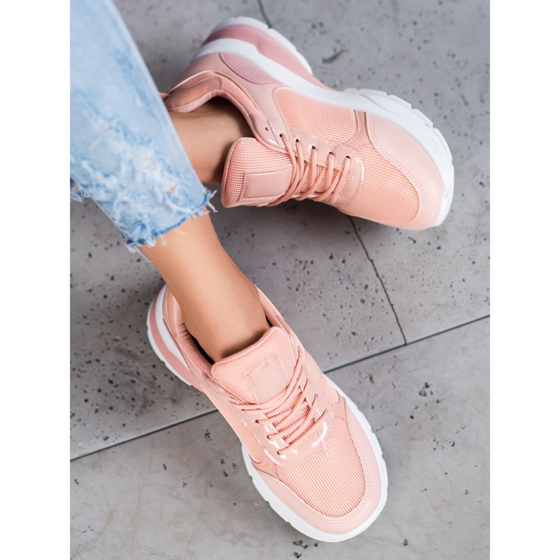 SHELOVET Sneakers alla moda con rete rosa 1