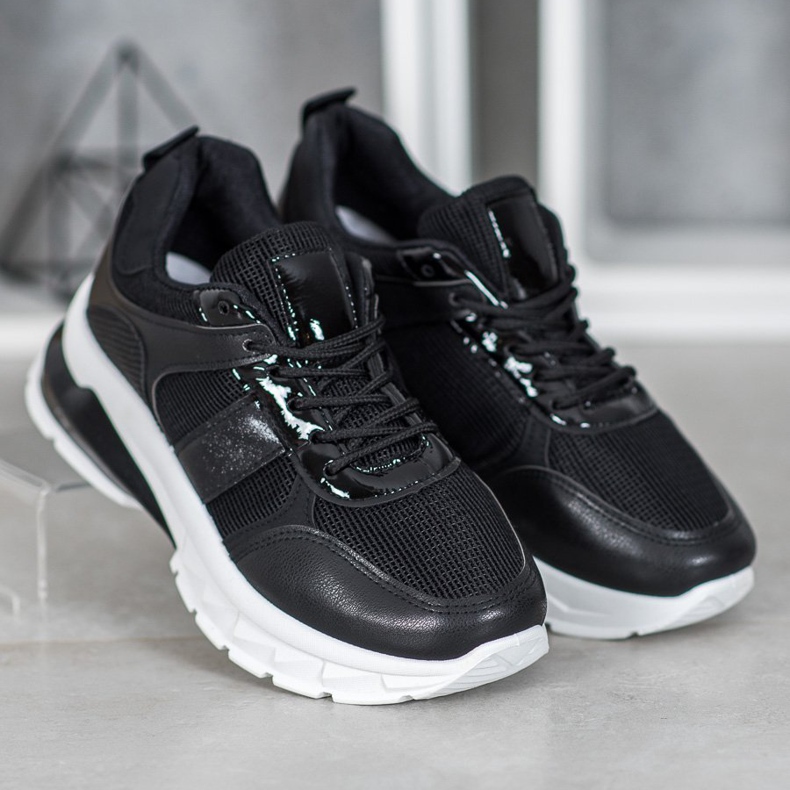 SHELOVET Sneakers alla moda con rete nero 2