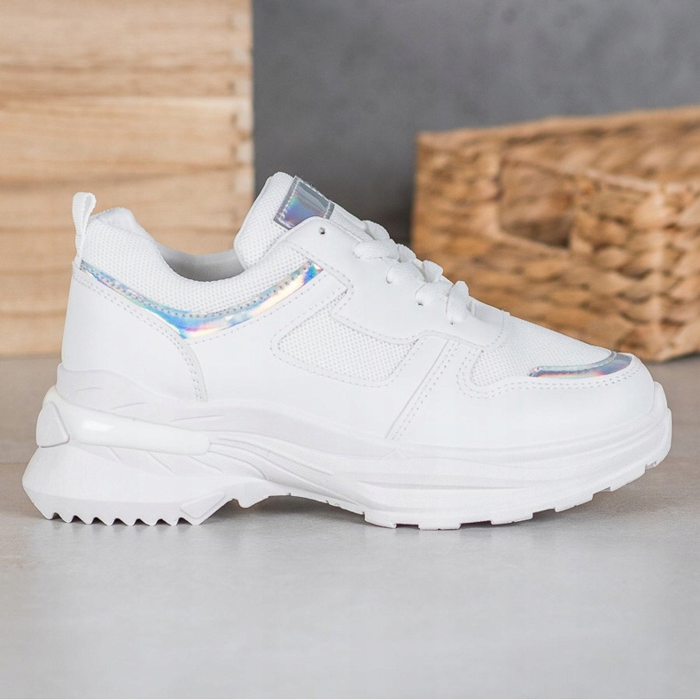 SHELOVET Sneakers Bianche Con Effetto Holo bianco 1