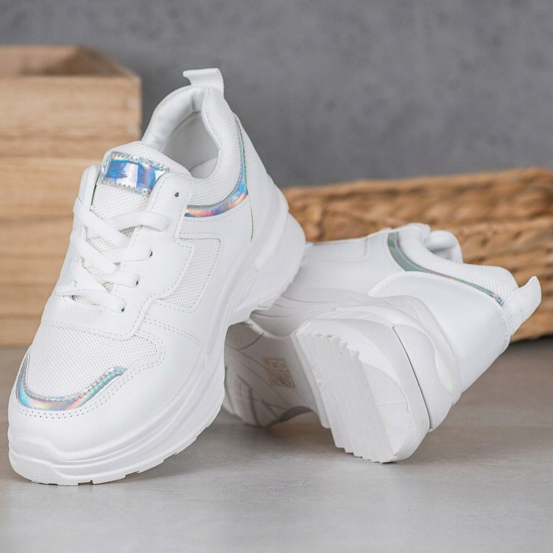 SHELOVET Sneakers Bianche Con Effetto Holo bianco 2