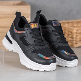 SHELOVET Sneakers Nere Con Effetto Holo nero 1