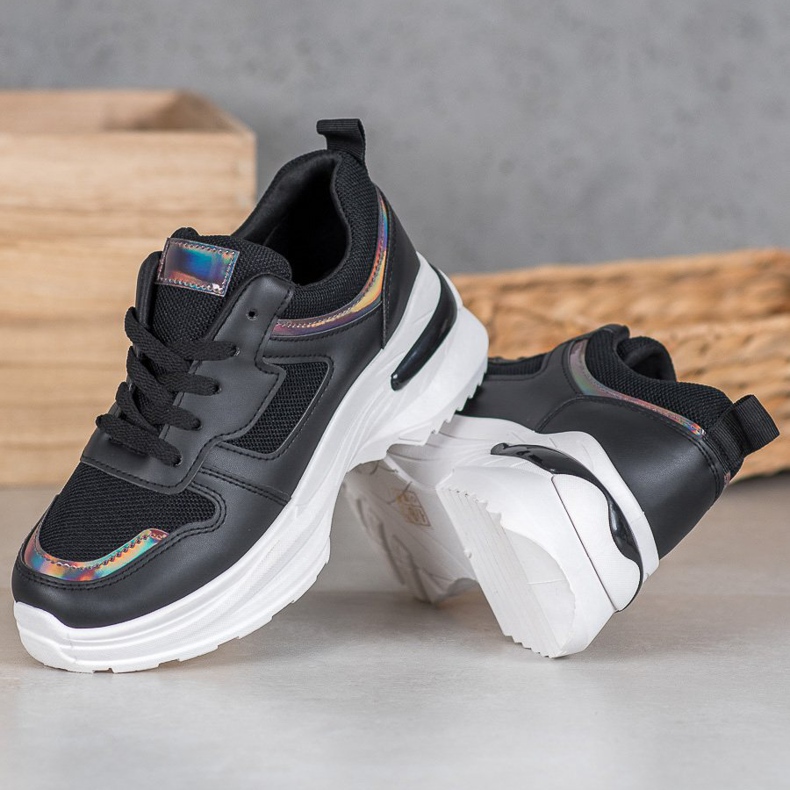 SHELOVET Sneakers Nere Con Effetto Holo nero 2