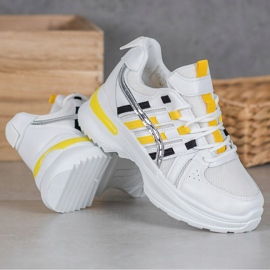 SHELOVET Scarpe sportive alla moda sulla piattaforma bianco 1