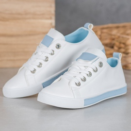 SHELOVET Sneakers Con Inserti Blu bianca 1