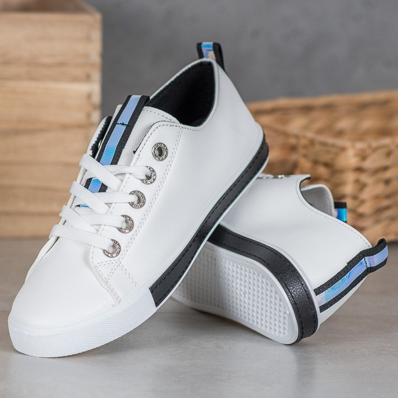 SHELOVET Sneakers Alla Moda Con Ecopelle bianca 1