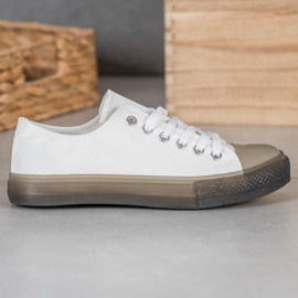 SHELOVET Sneakers Con Suola Colorata bianca 1
