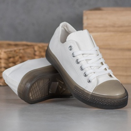 SHELOVET Sneakers Con Suola Colorata bianca 2