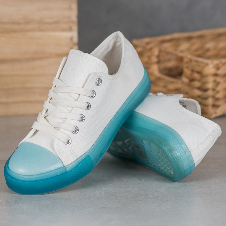 SHELOVET Sneakers Con Suola Colorata bianco 2