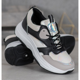Ideal Shoes Scarpe da ginnastica casual con piattaforma nero multicolore giallo 2