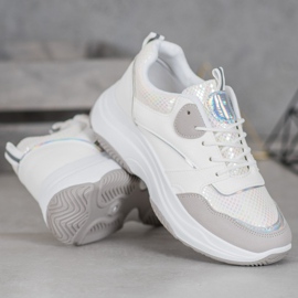 Ideal Shoes Scarpe da ginnastica casual con piattaforma bianca grigio 2