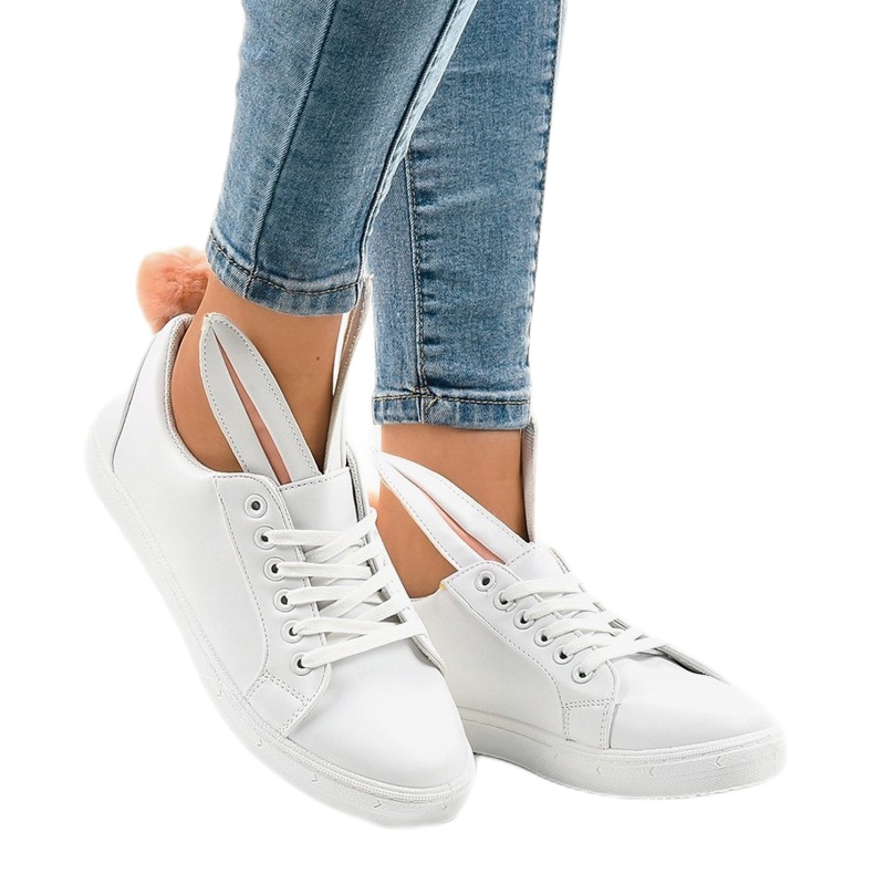 Sneakers bianche coniglietti R110 bianco 2