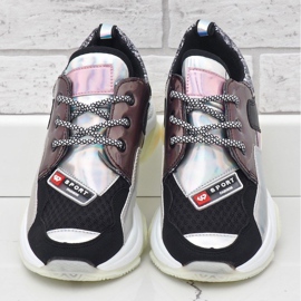 Sneakers sportive eleganti nere B0-206 nero multicolore 1