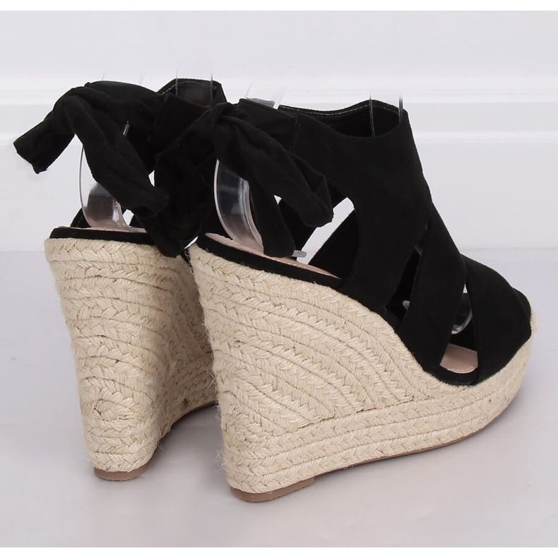 Espadrillas nere su zeppe 77-77 nere nero 1