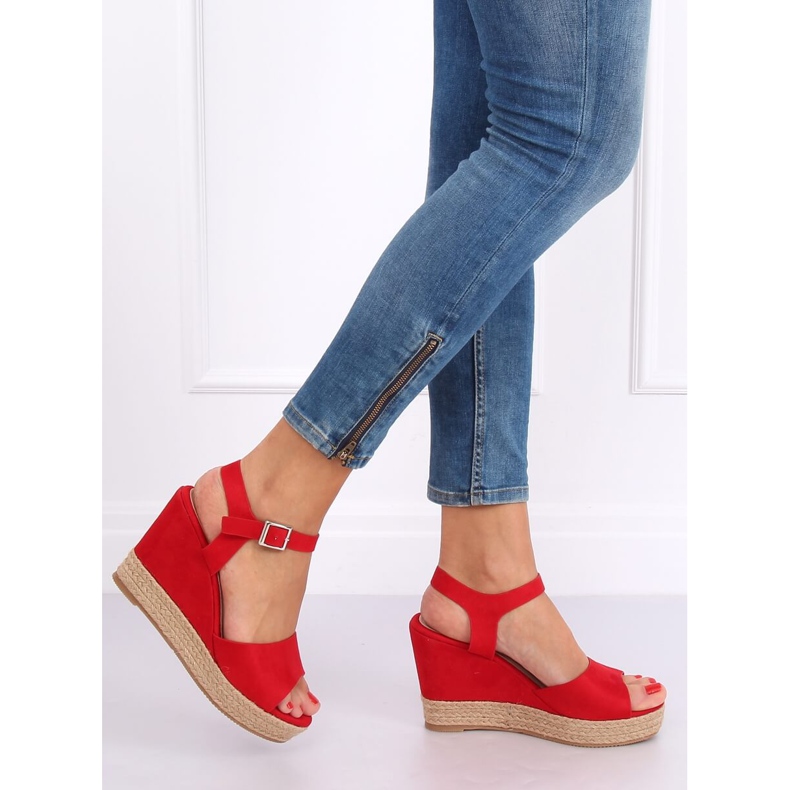 Sandali rossi con zeppa 9R195 Rosso 2