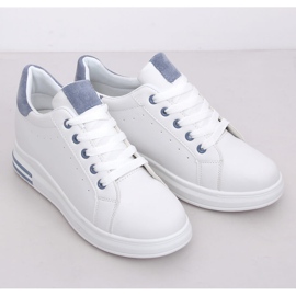 Sneakers da donna bianche L8035 Blu bianco 1