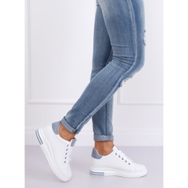 Sneakers da donna bianche L8035 Blu bianca 2
