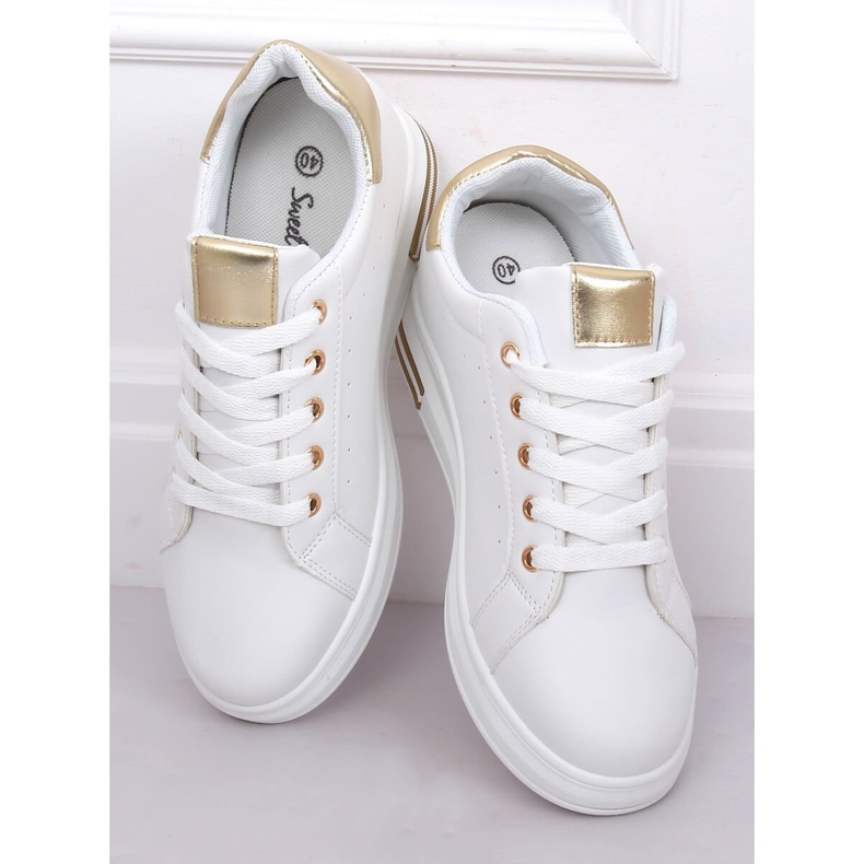 Sneakers da donna bianche L8035 Oro bianca 1