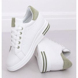 Sneakers da donna bianche L8035 Verde bianco 2