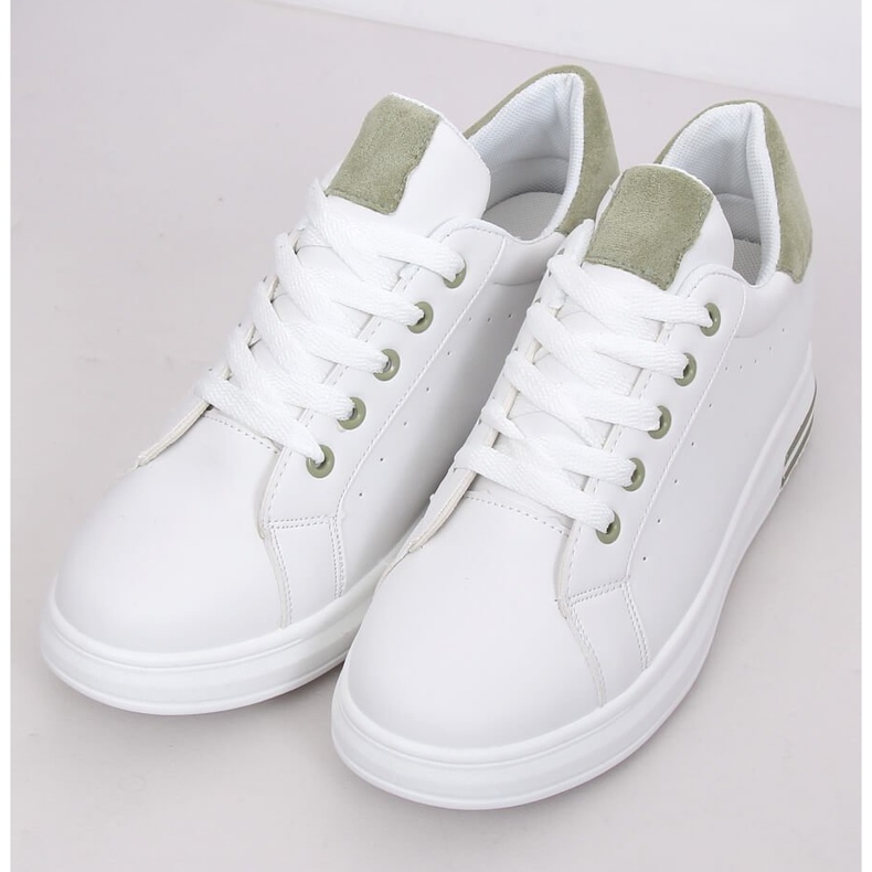 Sneakers da donna bianche L8035 Verde bianco 1