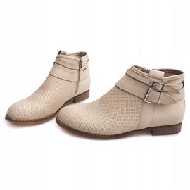 Stivali traforati con cerniera H208 Beige 1