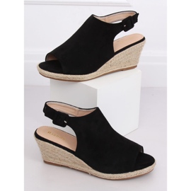 Espadrillas nere su zeppe F3303 Black nero 1