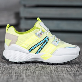 Bona Scarpe da ginnastica in rete d'amore bianca multicolore verde 2