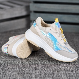 Bona Sneakers Beige Con Rete bianca grigio multicolore 2