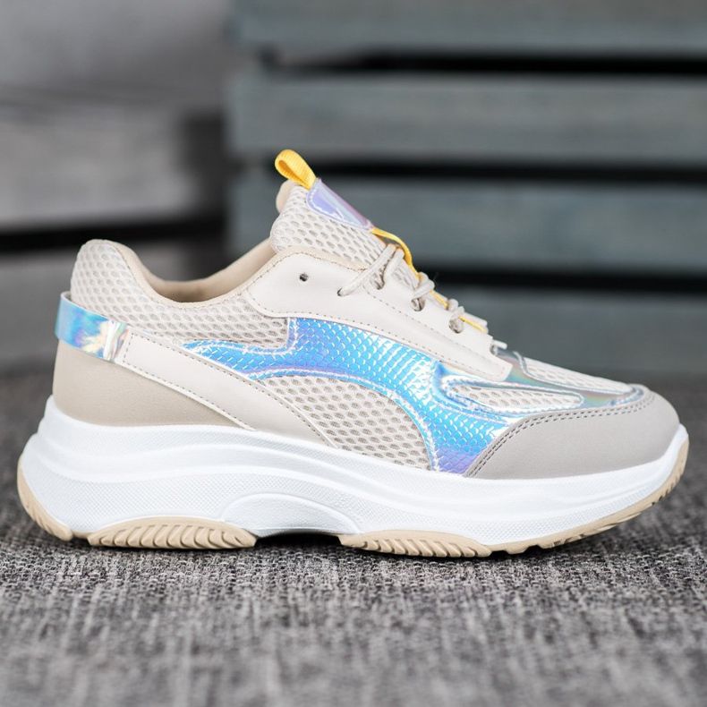 Bona Sneakers Beige Con Rete bianca grigio multicolore 1