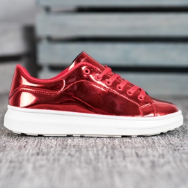 Bona Scarpe lucide sulla piattaforma rosso 2