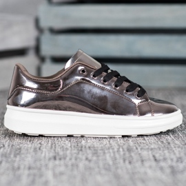 Bona Scarpe lucide sulla piattaforma marrone multicolore 2