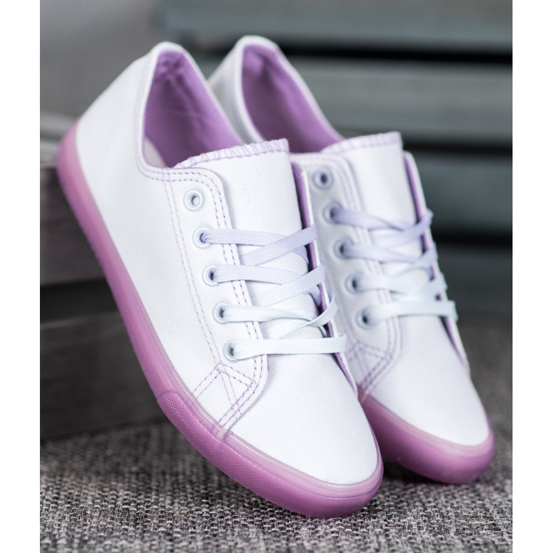 SHELOVET Sneakers Con Suola Viola bianco 1