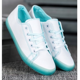 SHELOVET Sneakers Con Suola Blu bianco 1