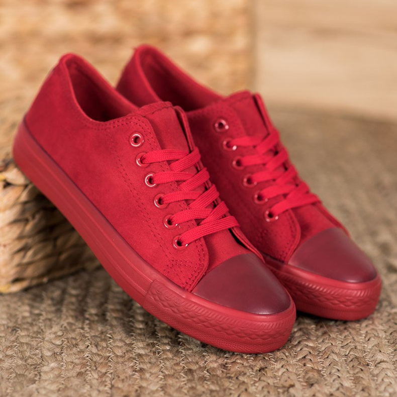 SHELOVET Sneakers in pelle scamosciata rosso 1