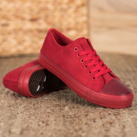 SHELOVET Sneakers in pelle scamosciata rosso 2