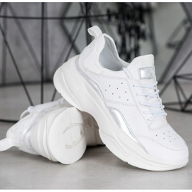 Kylie Sneakers comode sulla piattaforma bianco grigio 2