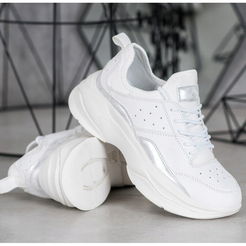 Kylie Sneakers comode sulla piattaforma bianca grigio 2