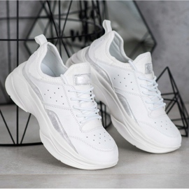 Kylie Sneakers comode sulla piattaforma bianco grigio 1